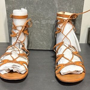 Via Spiga Women's Tan Gladiator Sandals s8